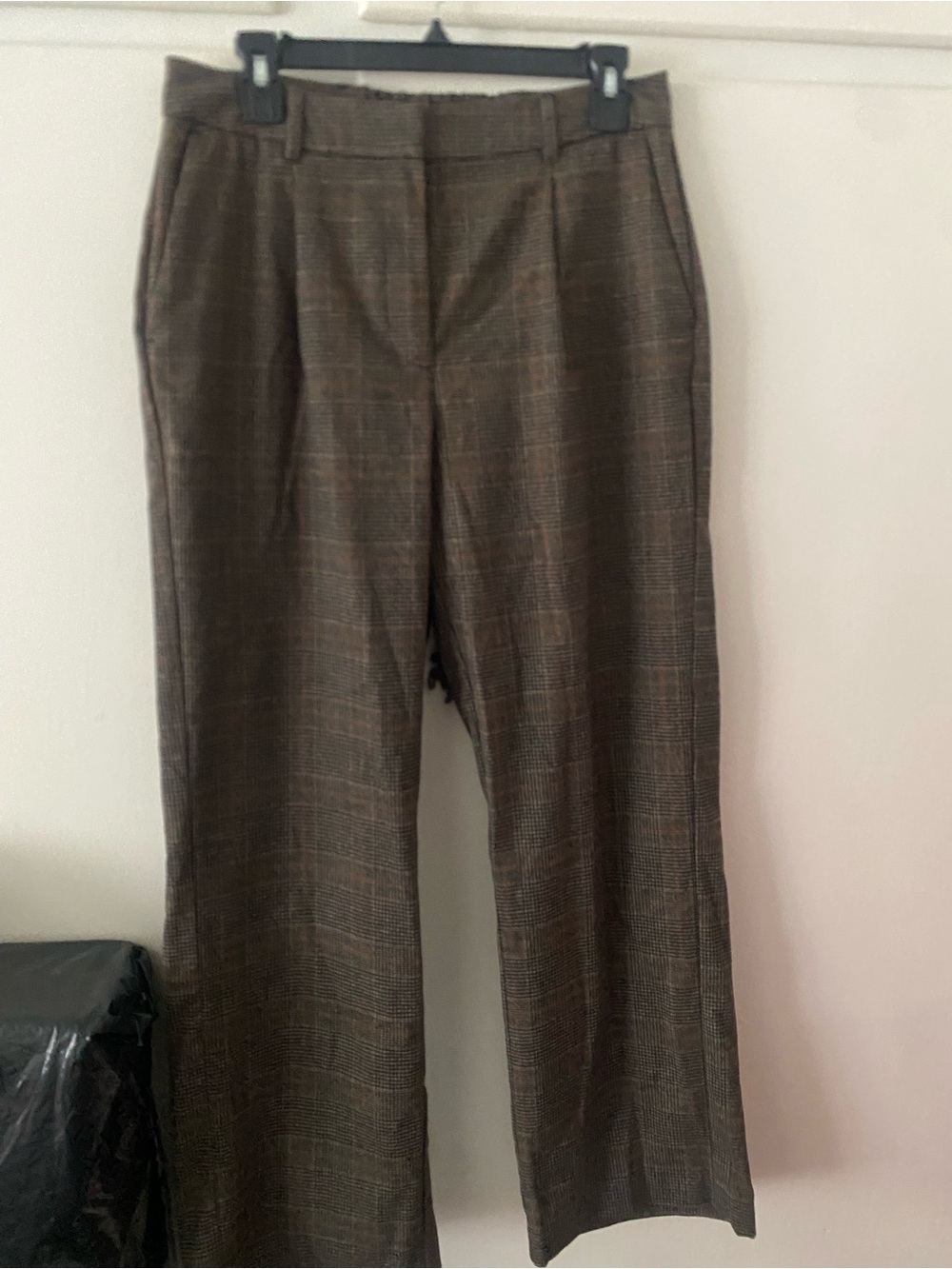 Old Navy Brown Plaid Wide-Leg Trousers